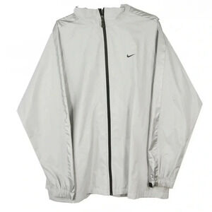 Vintage Y2K 2000s Nike Grey Metallic Silver Lightweight Windbreaker Jacket